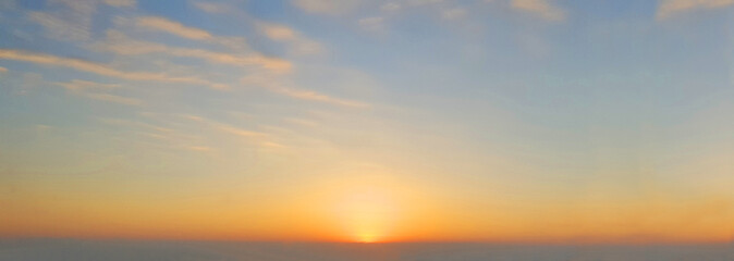 Sunset. Sky. Bule or Orenge. Clouds.