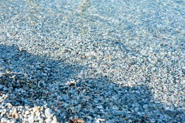 Pebbles, sea, coast, beach wave, lake, river.