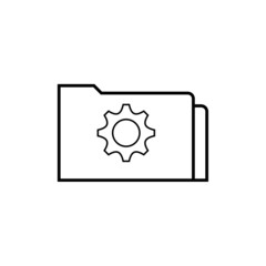 Folder with gear sign. Settings folder illustration