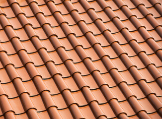 Repetitive pattern of orange roof tile 