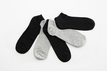 men's cotton socks on a white background