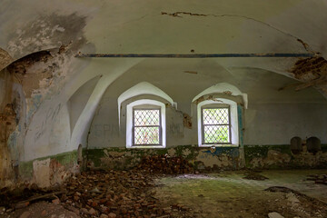 Fototapeta na wymiar the interior of an abandoned temple