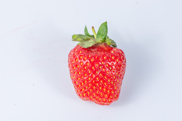Strawberry isolated. Strawberries isolate. Whole, half, cut strawberry on white. Strawberries isolate. Side view organic strawberries.