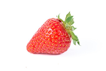 Strawberry isolated. Strawberries isolate. Whole, half, cut strawberry on white. Strawberries isolate. Side view organic strawberries.