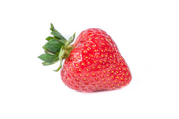 Strawberry isolated. Strawberries isolate. Whole, half, cut strawberry on white. Strawberries isolate. Side view organic strawberries.