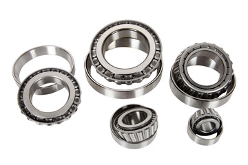 group ball bearings on a white background