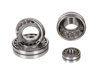 group ball bearings on a white background
