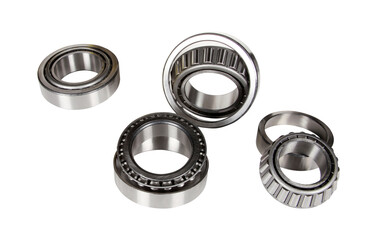 group ball bearings on a white background