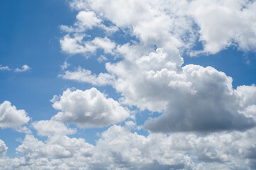Naklejka na ściany i meble Big clouds sky on a summer day.