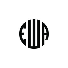 EWA letter logo design. EWA letter in circle shape. EWA Creative three letter logo. Logo with three letters. EWA circle logo. EWA letter vector design logo  - obrazy, fototapety, plakaty