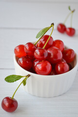 cherry in a white plate