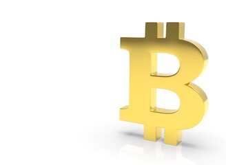 Obraz premium A golden bitcoin sign with scratches 3d-rendering