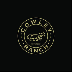 Cowly ranch vintage logo design