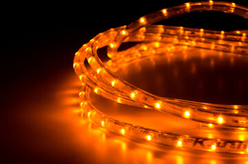 Dark orange led lighting snake for garden