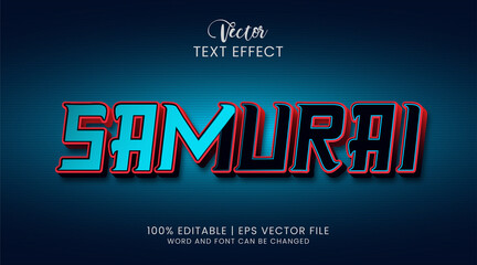 Editable samurai text effect style