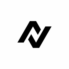AV initials letter monogram logo, black and white