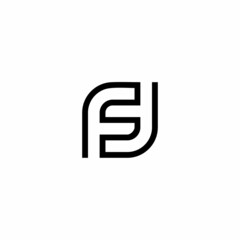 FS initials letter monogram logo, black and white