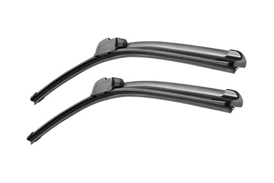 Pair of windshield wipers on white background studio shot