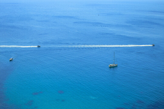 Blue sea, mountains, seascape, beach, blue lagoon. Crimea, Cape Phiolent