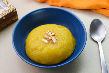 Badam Halwa is an popular Indian dessert dish
