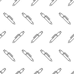Simple seamless pattern of pen black line art cartoon style illustration background template vector