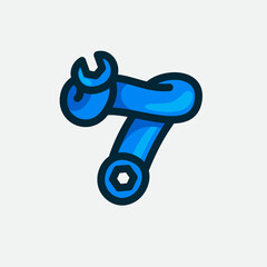 Number seven logo made of a wrench.