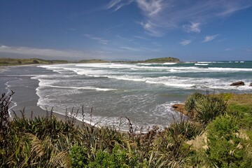 View of Cape Foulwind coastline and Tasman Sea. South Island. New Zealand.