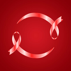 Red ribbon template, frame