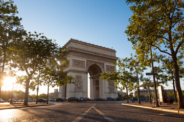 Fototapeta na wymiar View of Arc de Triomphe - Triumphal Arc in Paris, France