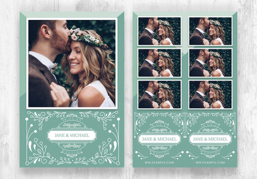 Wedding Photo Booth Layout in Peppermint Green with Ornate Filigree Decorations