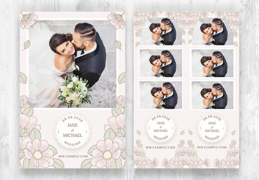 Floral Photo Booth Template For Wedding Day Receptions