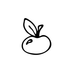 Doodle image of an apple. Hand-drawn image for various designs.