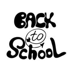 Doodle text image - Back to school. Hand-drawn image for various designs.
