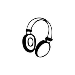 Doodle headphone image. Hand-drawn image for various designs.
