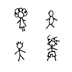 Doodle image of the drawn little men. Hand-drawn image for various designs.