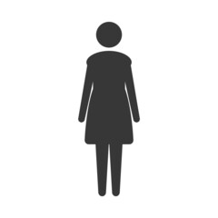 服を着た女性のピクトグラム：おしゃれなシルエットのアイコン -  標準的な体型