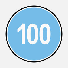 100 minimum speed limit blue road sign - One hundred speed limit traffic sign editable vector illustration