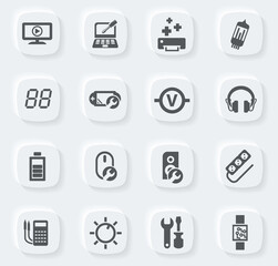 Electronic repair icons set