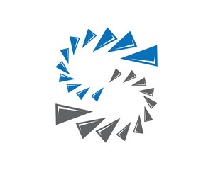 s letter arrow triangle logo
