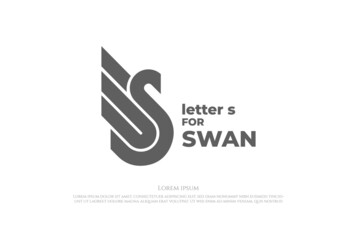 Fototapeta premium Initial Letter S Swan Monogram Logo Design