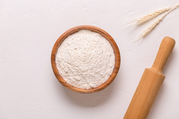 Baking or cooking background. Ingredients, kitchen items for baking.