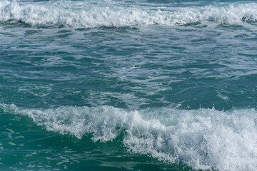 Fototapeta na wymiar Mediterranean Waves, windy sea, relief concept.
