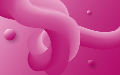 Pink 3d fluid shape background with bubbles. Abstract gradient backgrounds. Applicable for covers, websites, flyers, presentations, banners.