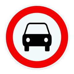 Verkehrszeichen für Durchfahrtsverbot von Kraftfahrzeugen, Illustration