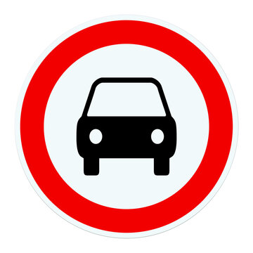 Verkehrszeichen f&uuml;r Durchfahrtsverbot von Kraftfahrzeugen, Illustration