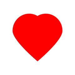 Red beautiful heart white background, vector illustration