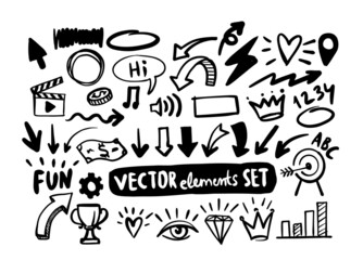 Hand drawn design elements vector