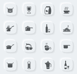 Food and kitchen icons set