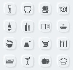 Food and kitchen icons set