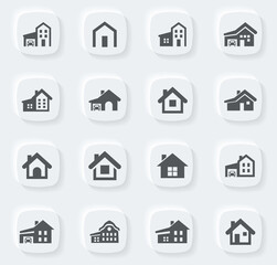 house type icons set